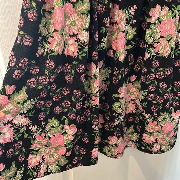 Lularoe Amelia Dress in 2x- like new- Black with Pink and Green Floral Design - Picture 3 of 3